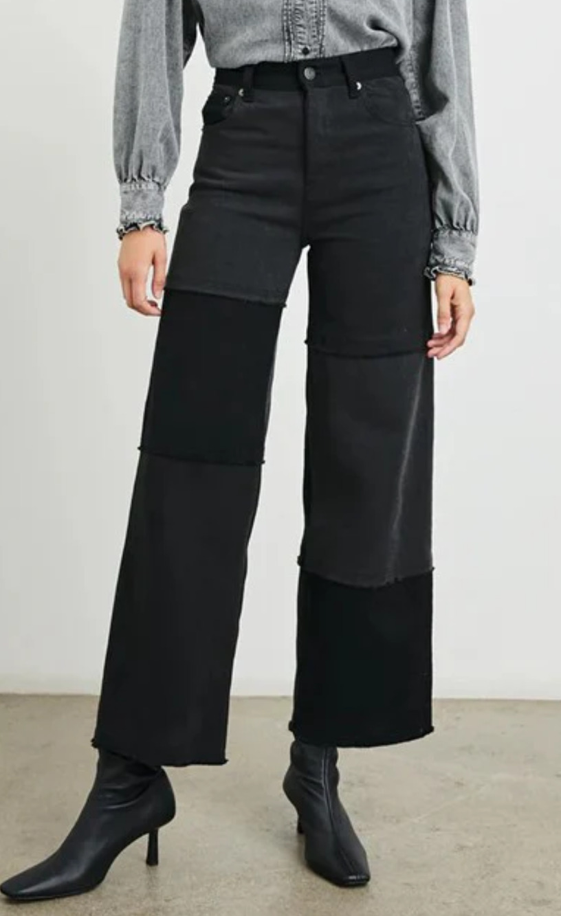 Rails The Getty wide leg patchwork black jeans Size 27 Baggy Y2K Streetwear Boho